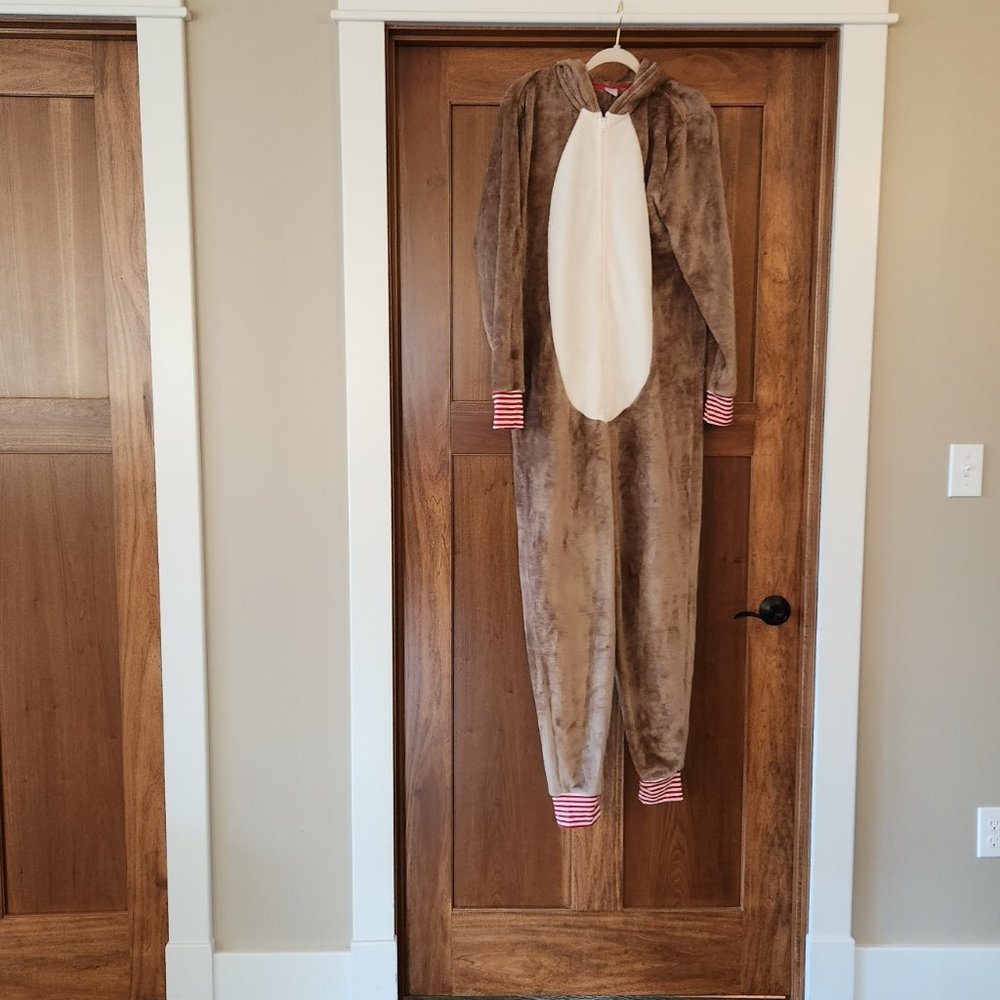 Adult Unisex sized Medium Reindeer One piece PJ's (aka- Onesie)
